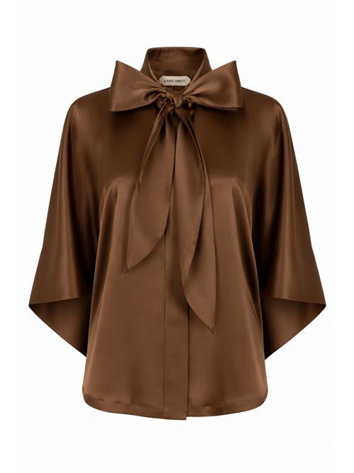 Camicia in raso di seta con fiocco ALBERTA FERRETTI | M0206 01190096